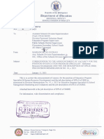 DM No. 15, s. 2021 Corrigendum to the Announcement of Vacancy for the Position of Education Program Specialist-II(Human Resource Development) and the Job Description of EPS-II (HRD) per DM No. 10, s. 2021