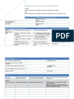 Safe Work Method Statement For High Risk Construction Work (SWMS) Template