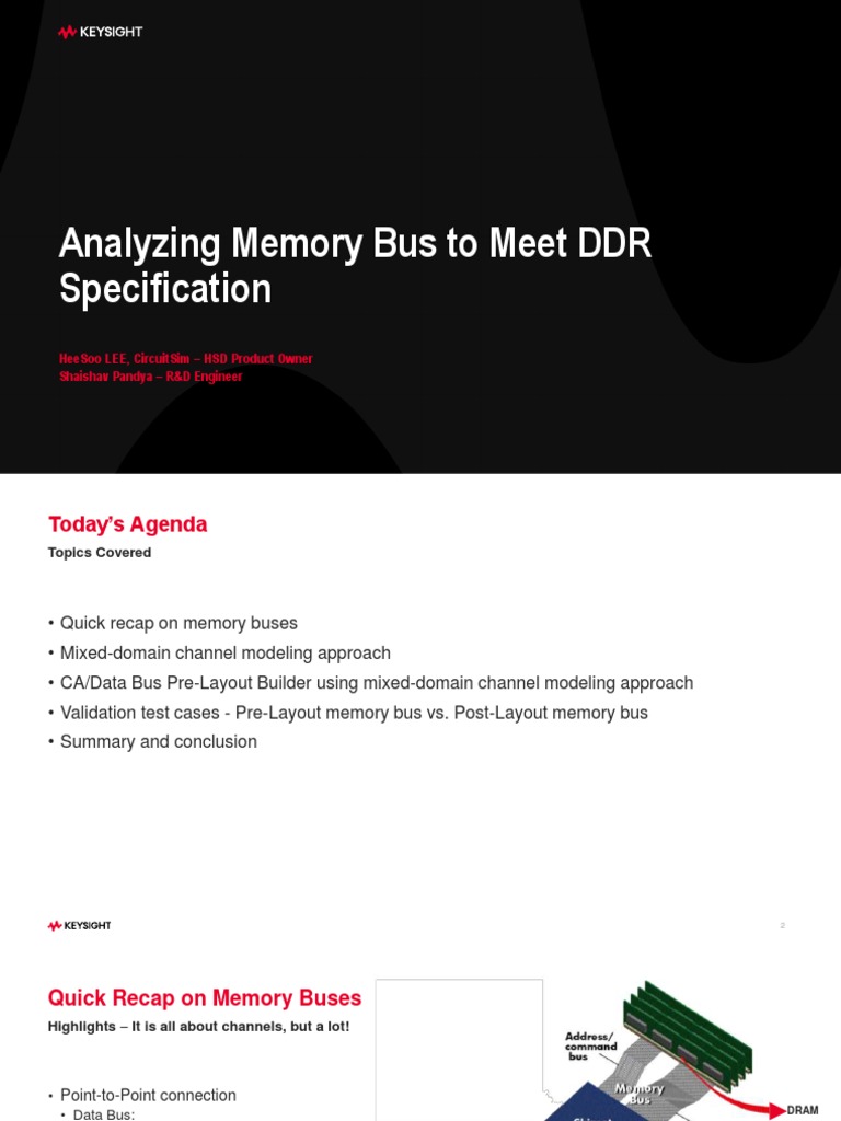 Analyzing Memory Bus To Meet DDR Specification Heesoo Lee Circuitsim