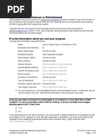 Application For Readmission or Reinstatement: Continuous Enrollment