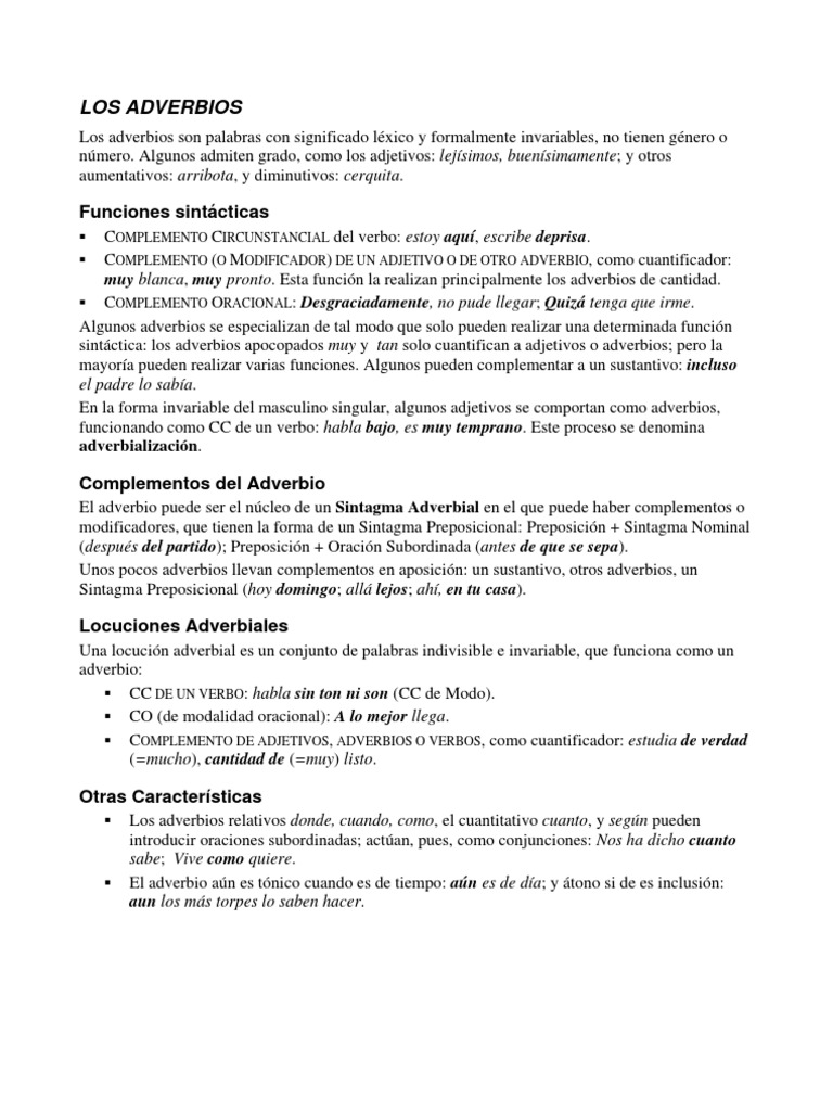 Adverbios | PDF