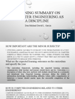 Learning Summary On Computer Engineering As A Discipline