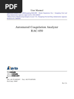 Automated Coagulation Analyzer RAC-050: User Manual