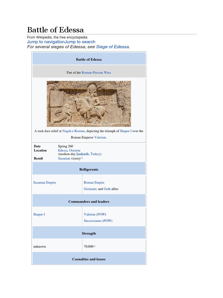 Battle of Edessa PDF Roman Empire Ancient Rome