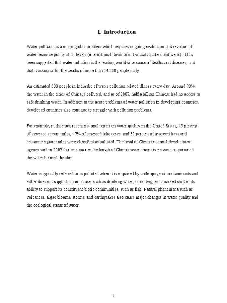 Water Pollution Report | PDF | Water Pollution | Groundwater