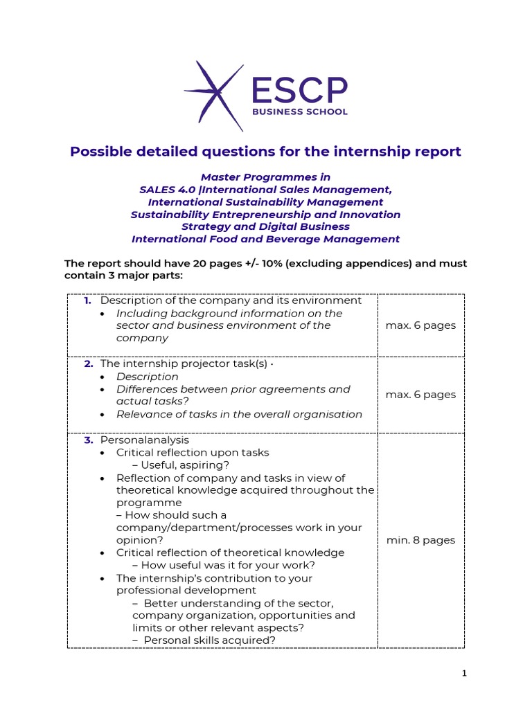 Internship Report Structure Guide | PDF | Financial Capital | Employment