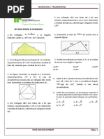 Exercício Lei Dos Senos e Cossenos