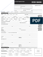 Application Form For Loan / Over Draft Against Gold Cum Account Opening