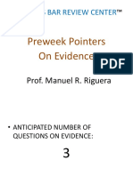 Preweek Pointers On Evidence by Prof. Manuel Riguera