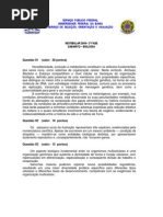 2005 Prova Biologia - Caderno 1 Fase 2- Comentada