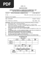 (OPA - 01) Question Paper Limited Departmental Competitive Examination - 2007 For The Post of Chargeman-Gr - Ii (T) & (NT)