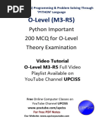 O Level m3 r5 Python Important MCQ For Theory Examination