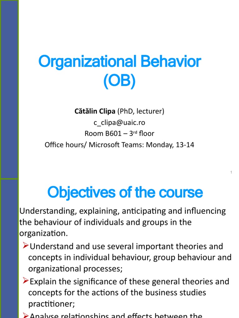 Organisational Behaviour Study Guide - Chapter 1 | PDF | Organizational ...