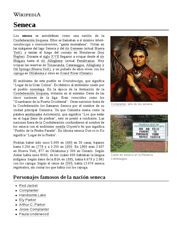 Seneca | PDF | Tribus de los Grandes Lagos | Tribus nativas americanas