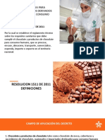 Normatividad en El Sector de La Confitería y Chocolatería Resolución 1511 de 2011