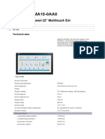 6AV7466-8MA10-0AA0: SIMATIC Flat Panel 22" Multitouch Ext