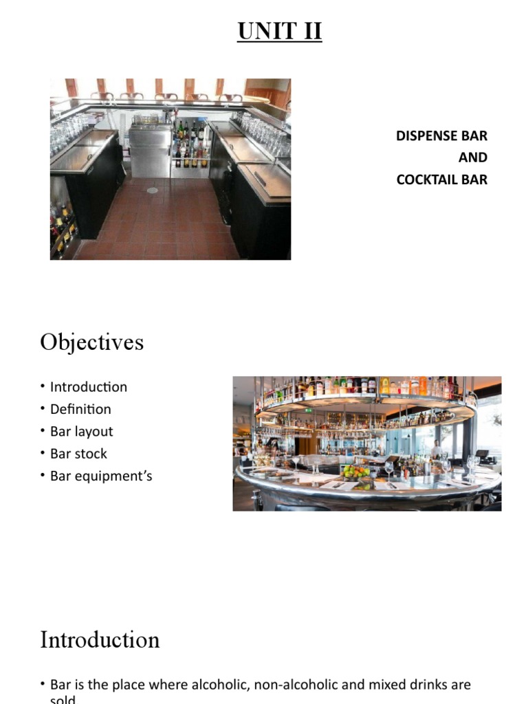 Unit Ii Dispense Bar AND Cocktail Bar PDF