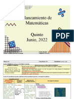 5º Planeamiento de Matemática, Junio 2022
