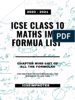 Maths Formula Ebook ICSE