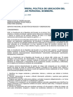 Plan de Carrera, Política de Ubicación Del Plan Personal Bomberil