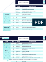 January: Month Day Grade Important Event