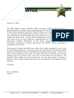 Sheriff Ric Bradshaw Letter