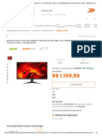 Monitor Gamer Acer Nitro QG241Y S 23.8 LED Full HD, 165Hz, 1ms, HDMI - DisplayPort, FreeSync Premium, Preto - UM - QQ1AA.S03 - KaBuM!