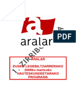 Programa Electoral ARALAR Elecciones País Vasco 2009