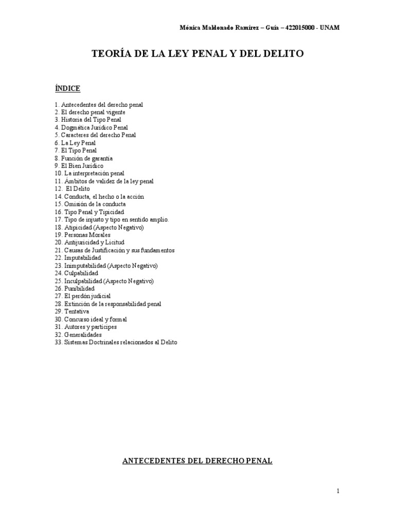 Teoría y Evolución del Derecho Penal | PDF | Derecho penal | Causalidad ...