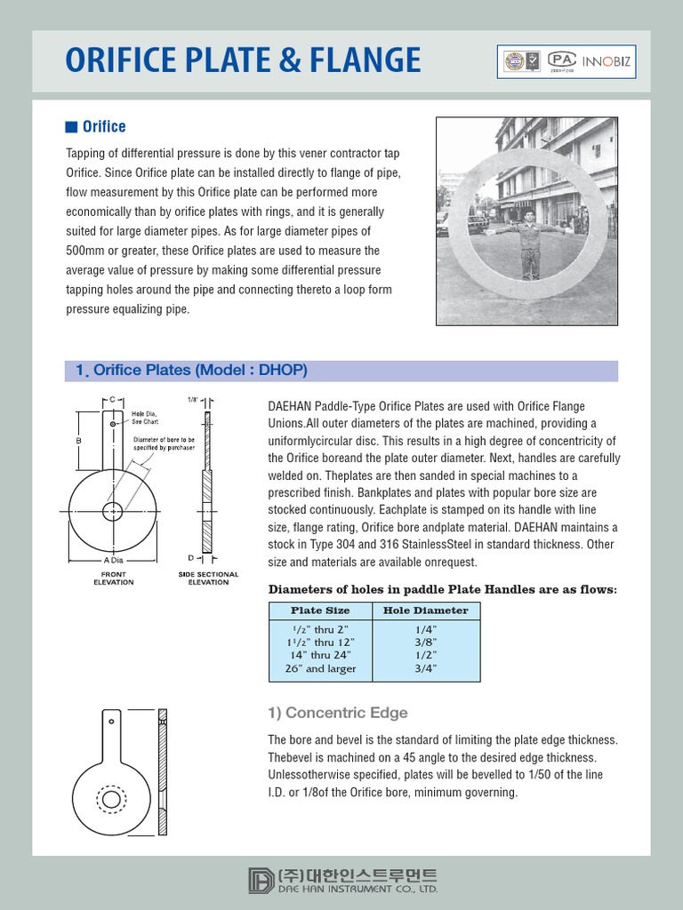 Orifice Plate Installation Guide | PDF | Pipe (Fluid Conveyance) | Flow ...