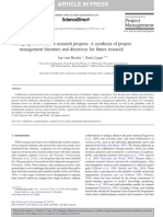 Managing Collaborative Research Projects: A Synthesis of Project Management Literature and Directives For Future Research