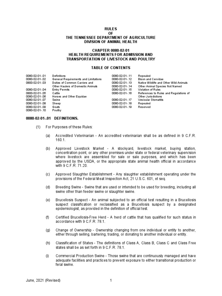 State and Federal Import Rules and Regulations For Livestock PDF