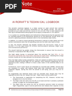 Safety Note N°08.21 Aircraft's Technical Logbook