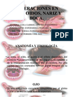 Alteraciones en Ojos, Oidos, Nariz y Boca