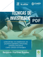 Licenciatura en Enseñanza de Lenguas: Técnicas de Investigación