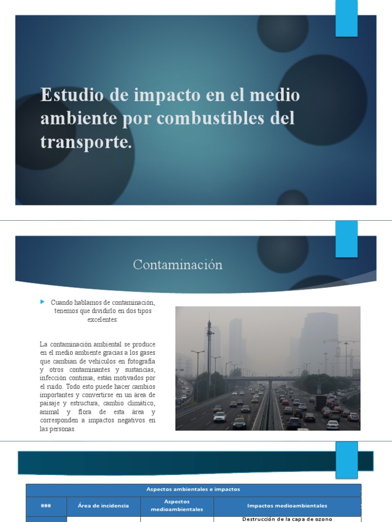 Impacto Ambiental del Transporte | PDF | La contaminación del aire ...