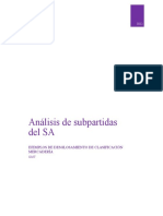 Análisis de Subpartidas Del SA