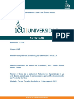 Actividad de Aprendizaje 3. La Web Social, Estrategias de Comunicación para El Posicionamiento de Producto-Servicio José Luis Alvarez Alaniz