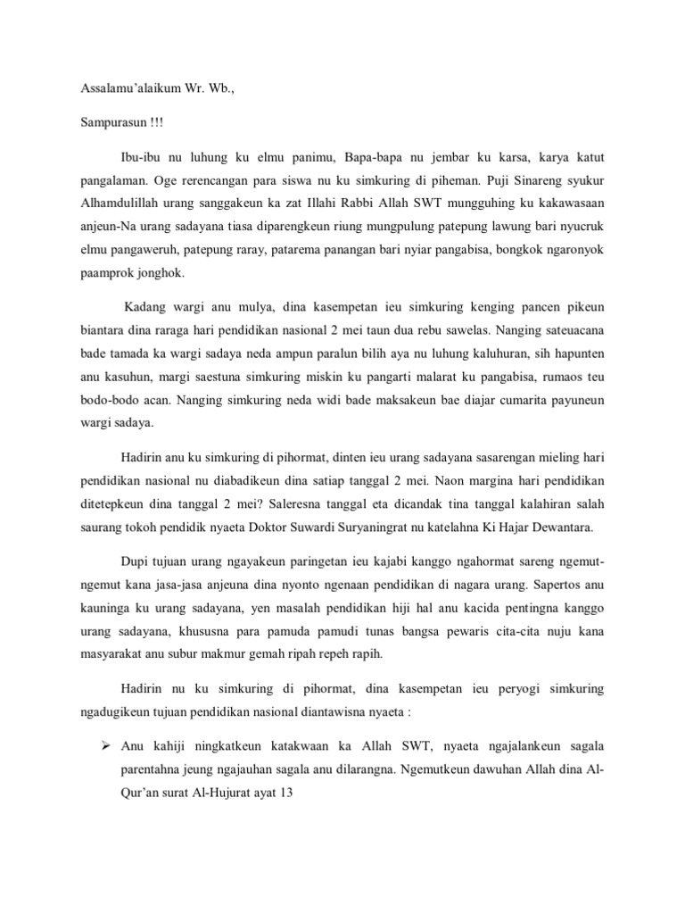 Contoh Biantara Bahasa Sunda Tentang Keagamaan - Riset