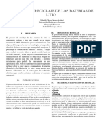 Proceso de Reciclaje Baterias de Litio