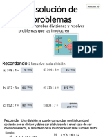 Semana 10 Matemática 5° Básico. Comprobar Divisiones y Resolver Problemas Que La Involucren