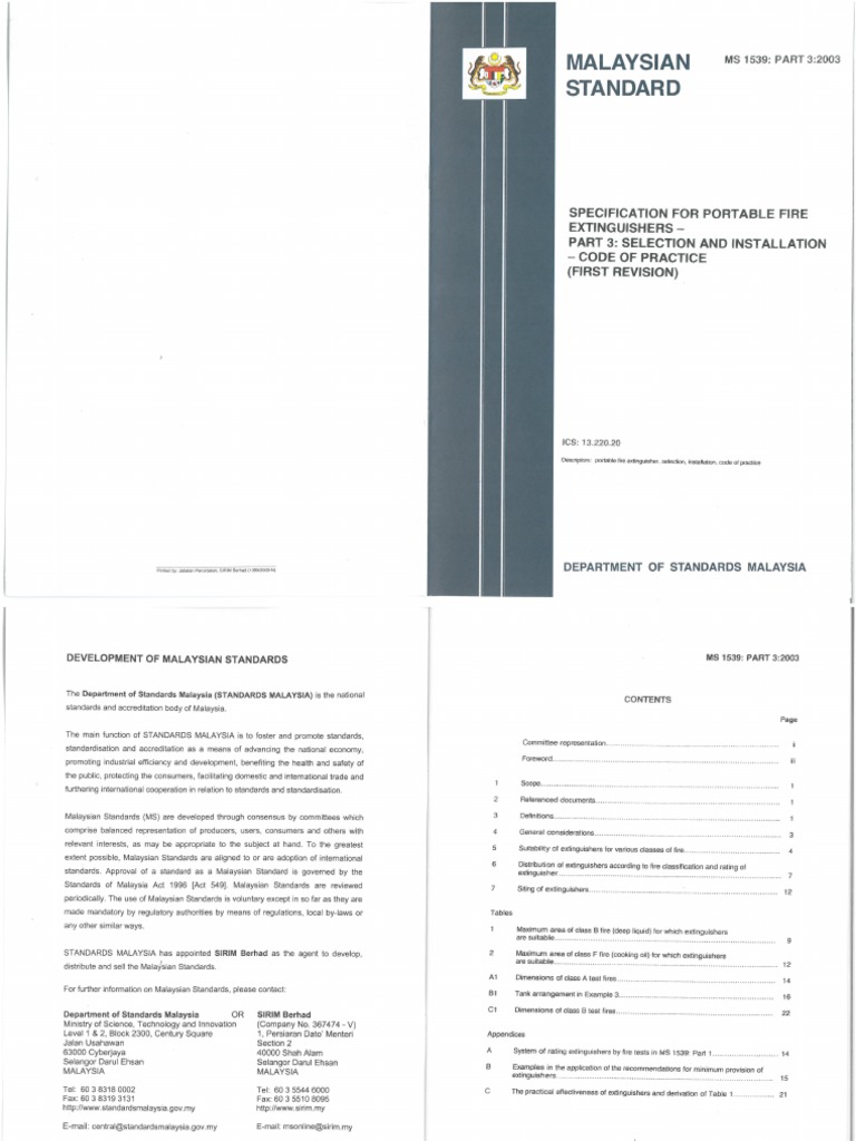 MS 1539_Part3 (Portable Fire Extinguisher) | PDF