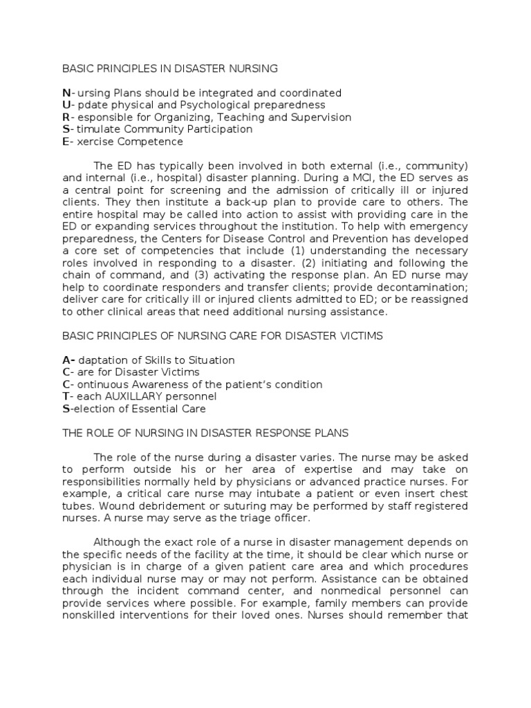 Principles of Disaster Nursing | PDF | Shock (Circulatory) | Nursing
