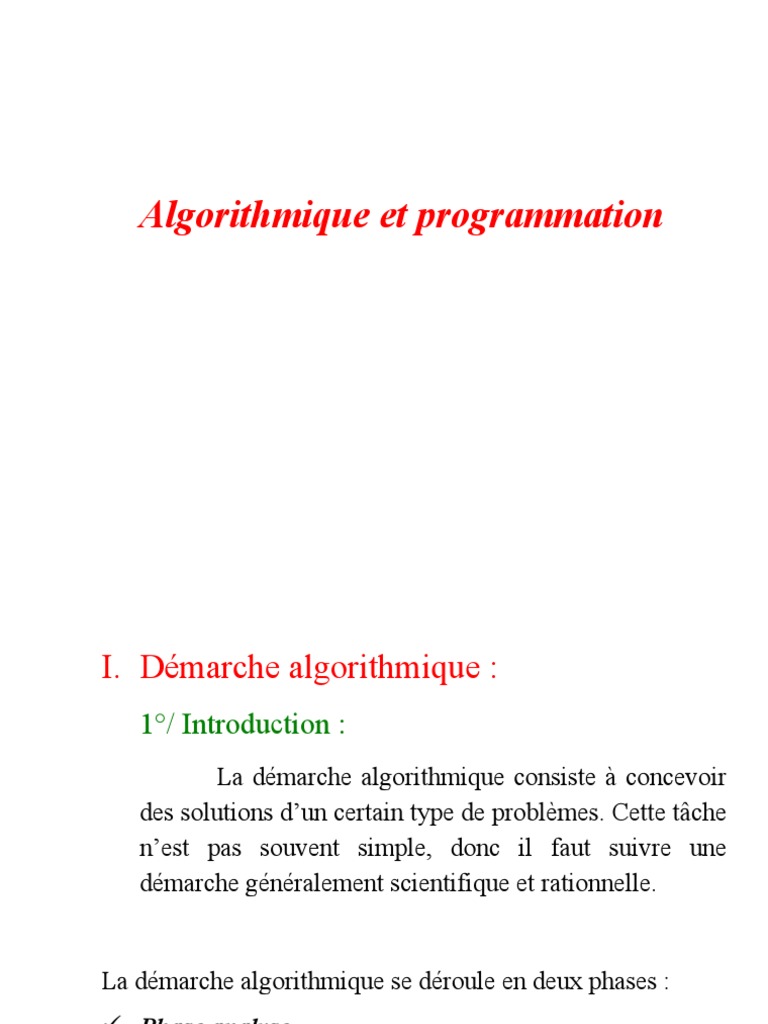 Algorithmique Et Programmation | PDF | Programme informatique ...