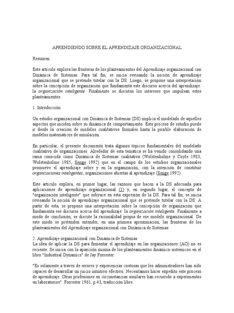 Aprendiendo Sobre Aprendizaje Organizacional | PDF | Aprendizaje | Mente