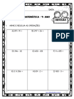 4º Ano - Revisão de Matemática para Imprimir