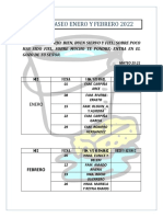 Lista de Aseo Enero y Febrero 2022