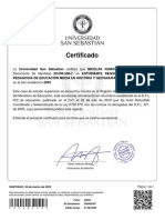 Certificado: Pedagogía de Educación Media en Historia Y Geografía de La Sede Santiago