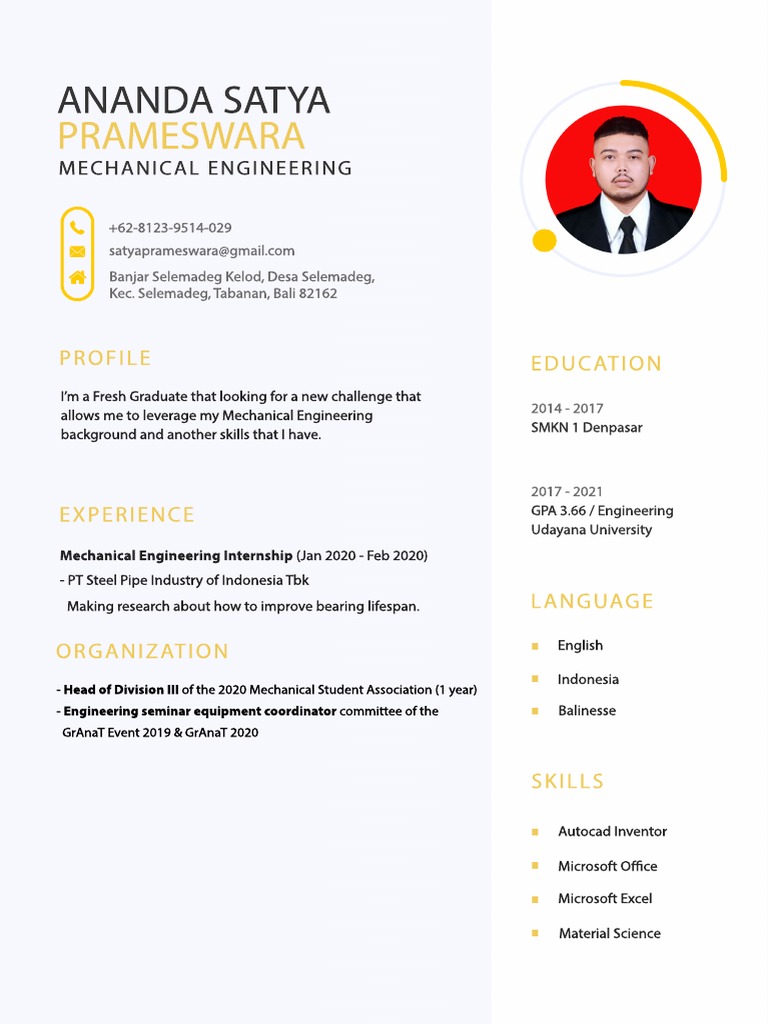 Mechanical Engineering Graduate Profile | PDF