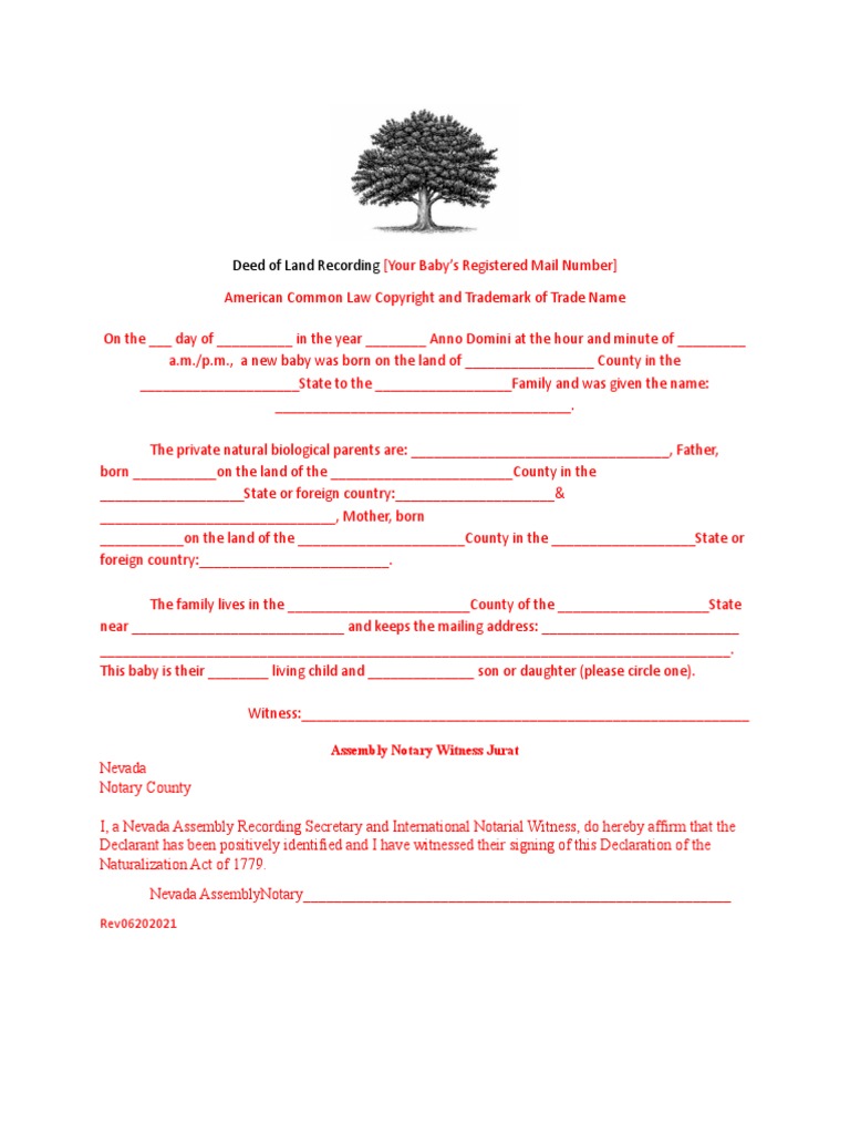 Deed of Land Recording Assembly Notary Witness Jurat PDF Notary